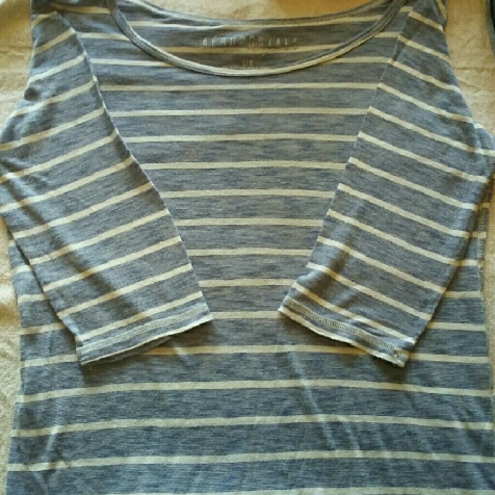 Aeropostale blue and white stripe long sleeve top